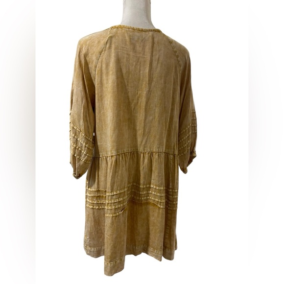 Bloomingdale’s Billy T mustard yellow bohemian farmers market dress Size Medium - Picture 5 of 9